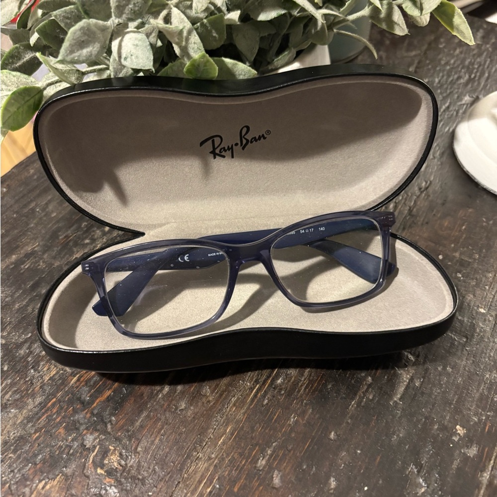 Ray-Ban Men’s Navy Rectangular Eyeglass Frames
